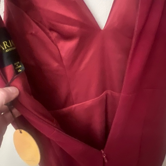 NWT Bariano MORGAN dark Red Formal Raceback Long Dress Christmas Party 12/L - Picture 8 of 10